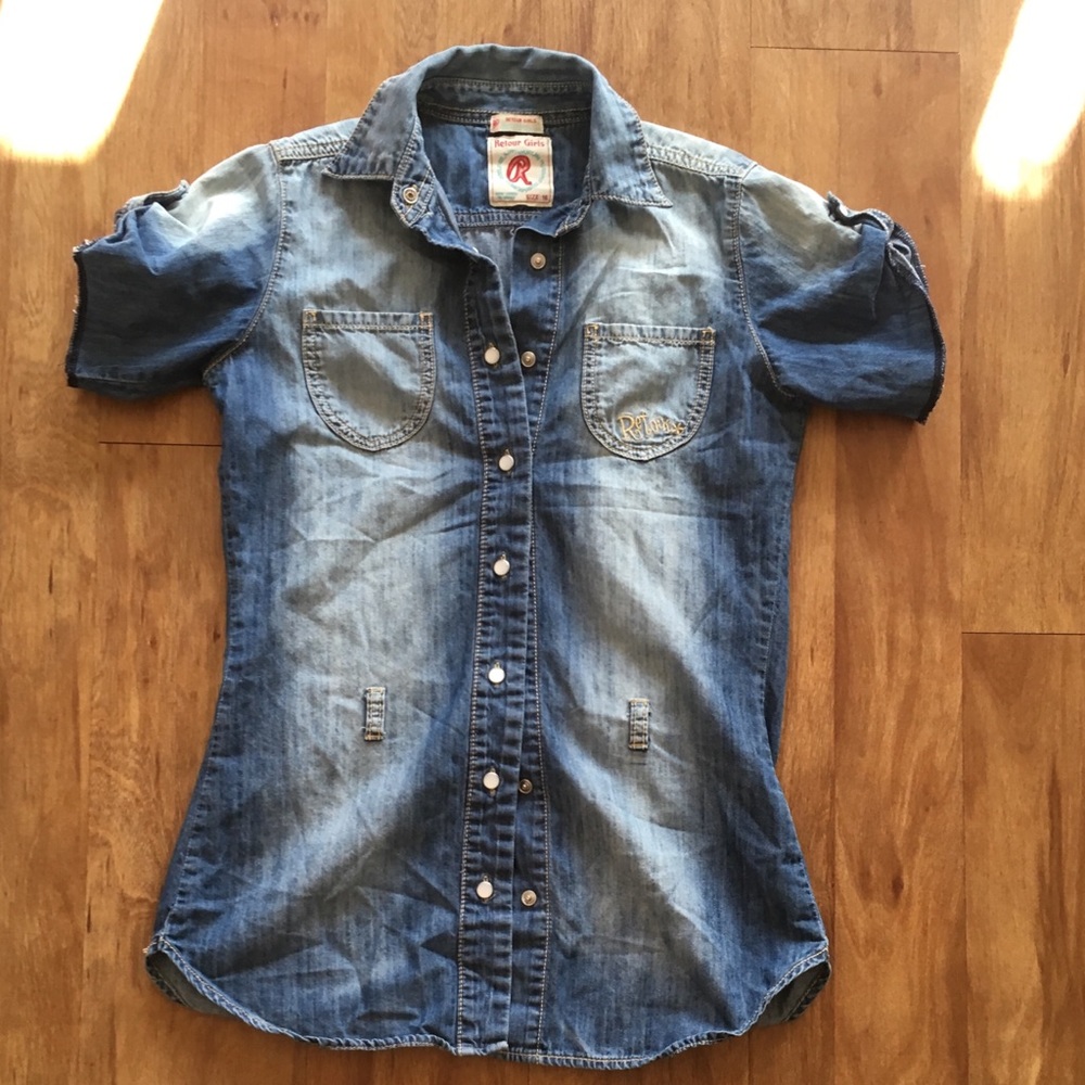 Youth Jean button up blouse